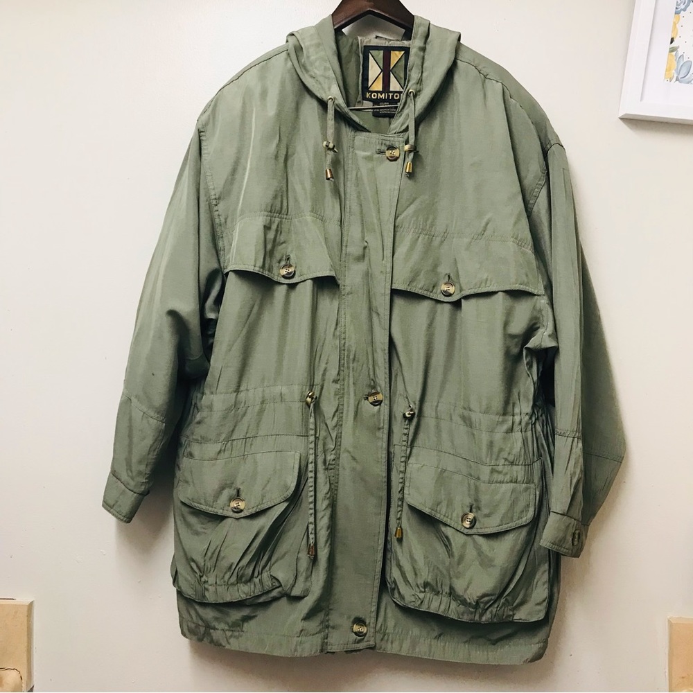 Vintage Y2K Komitor Warm Light Weight Winter Coat  Army Green.